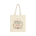Tote Bag — "Strong Women Carry Stories" Canvas Book Tote